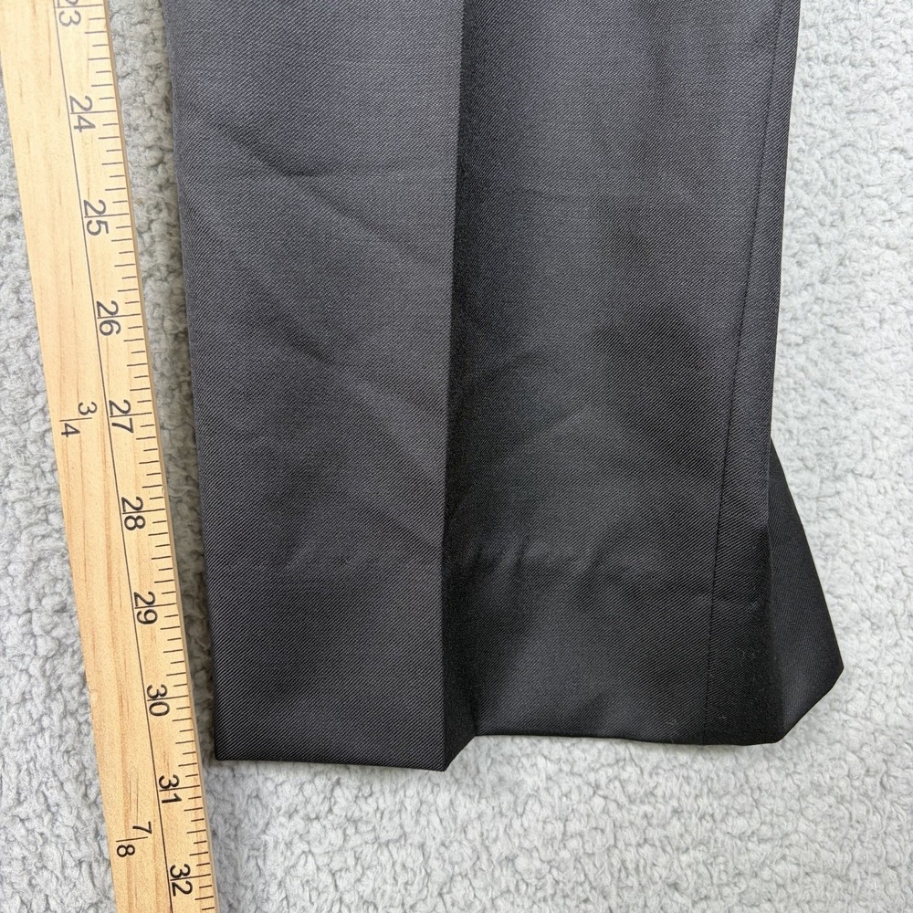 HUGO BOSS Cagan Pants Men's 36R Black 100% Virgin Wool Trouser Flat Front - Picture 11 of 13